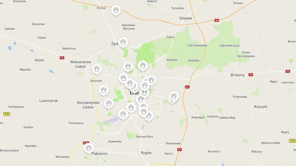 Mapa Łódź Pet Sitter Pethomer.com